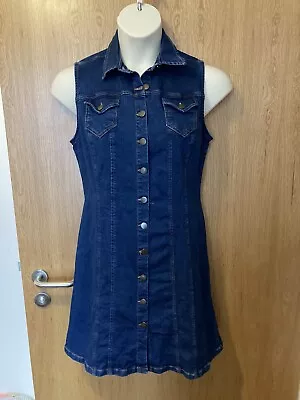 £2.99 • Buy New Look Stretchy Button Front Sleeveless Denim Dress Sz 14