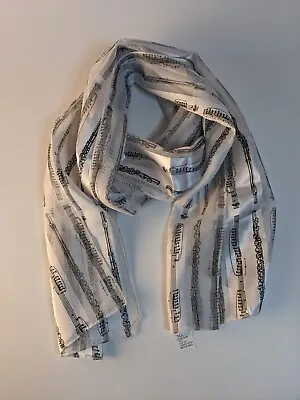 Premium Music Notes & Chords Fashion Scarf Wrap White  • $16