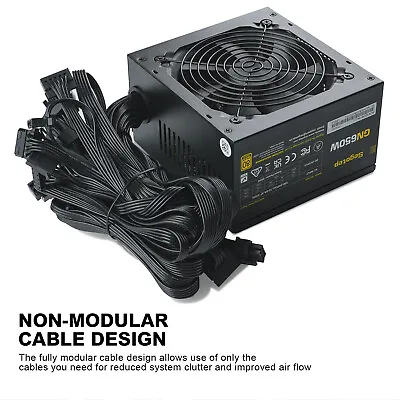 Segotep 650W Power Supply 80 Plus Gold  Non-Modular ATX Gaming PC Case PSU • $59.99