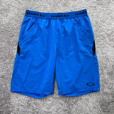 Oakley Shorts Mens Large Royal Blue Pull On Stretch Athletic Hydrolix Logo 11  • $19.99