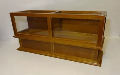 Dollhouse Display Case Cabinet Walnut Wood For 1:12 Miniature Diner Bakery Store • $19.95
