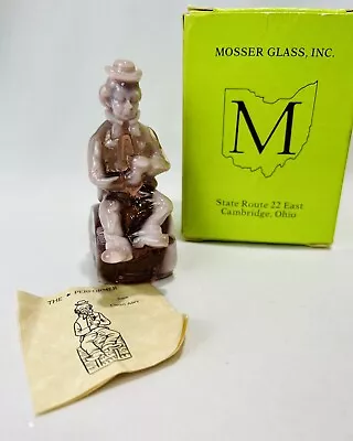 Mosser Art Glass Performer Clown In Purple & Milk Slag Glows In UV Black Light • $14.99