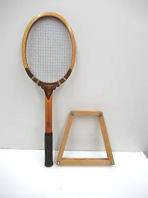 Vintage Wooden Tennis Racket With Wood Press.  Davis TAD Imperial. 4 5/8 Grip • $25