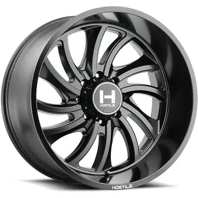 4ea 24x14  Hostile Wheels H118 Demon Asphalt Satin Black Off Road Rims(S10) • $2856