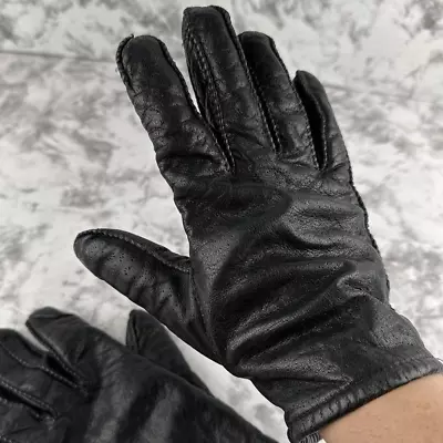 Vintage Don Loper Mens Leather Gloves 8.5 M Medium Black Lined • $31.98