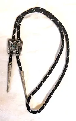 Vintage Southwest Kachina Head Bolo Tie Silver Metal With Turquoise • $20