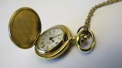 Vintage Mount Royal Swiss Movement Quartz Pocket Watch Pendant 29  Necklace • $55.95