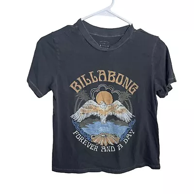 Billabong T-Shirt Women's Small Crop Top Graphic Tee Short Sleeve Crew Neck • $6.30