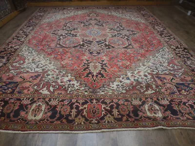 Tribal Geometric Vintage Turkish Rug Farmhouse Handmade Anatolian Rug 10x12.9 Ft • $0.99