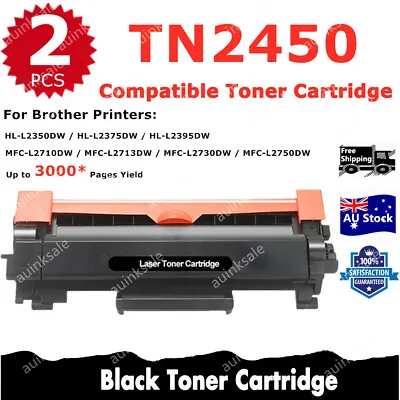 $27.90 • Buy 2x Compatible Toner TN2450 TN-2450 For Brother HL-L2350DW HL-L2375DW MFC-L2713DW