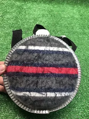 Vintage Metal Boy Scout Canteen With Wool/Flannel Sides 7-1/2 Inches Round Wow • $30.44