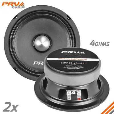 2x PRV Audio 6MR400-4 Bullet Midrange 6.5  Speakers 4 Ohms PRO Car Audio 400W • $89.82