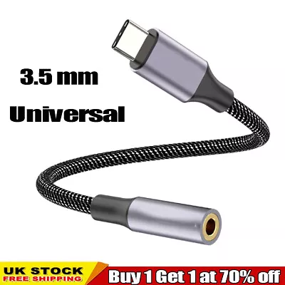 Premium USB Type C Adapter To 3.5mm AUX Audio Headphone Jack For Android Samsung • £3.41