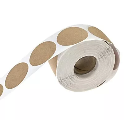 500pcs/ 1Roll  Kraft Paper Stickers Round Blank Envelope Sealer ￼Labels 1 Inch ￼ • $7.70