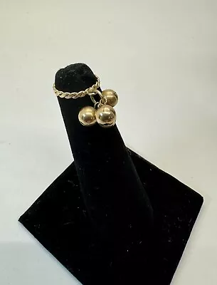 14K Yellow Gold Ball Bead Infant Ring Pendant Size Vintage Solid 2.4 Grams • $85