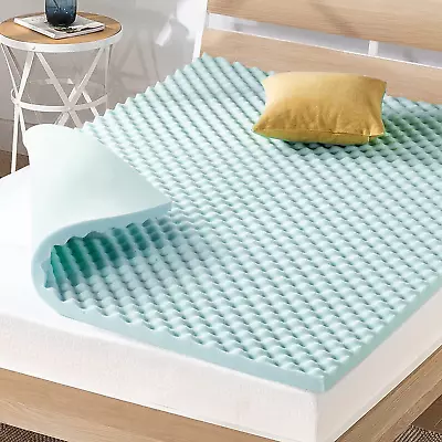 Best Price Mattress 2 Inch Egg Crate Memory Foam Cooling Gel Infusion Twin Mat • $47.99