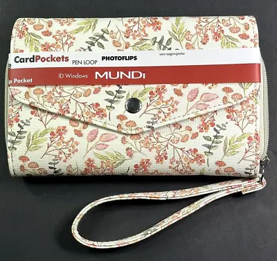 MUNDI Womans / CEO Clutch- Big Fat Wallet / Full Zip SPRING FLOWERS & FERNS/ New • $22.75