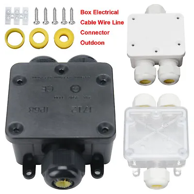 £6.39 • Buy 3 Way 24A Outdoor Electrical Cable Wire Connector  Waterproof Junction Box Case