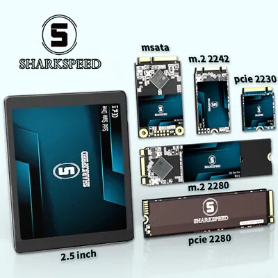 2.5'' MSATA M.2 2280/2242 PCIE 2230 SSD 256GB 512GB 1TB 2T Solid State Drive Lot • $19