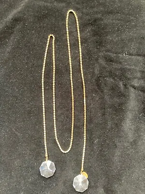 MIRIAM HASKELL Necklace Signed Gold Color Crystals Lariat • $35