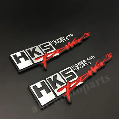 2x Metal HKS Power&Sports Car Trunk Tailgate Rear Emblem Badge Decal Sticker JDM • $12.90