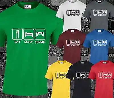 Eat Sleep Game Mens T Shirt Cool Gamer Gaming Present Gift • £7.99