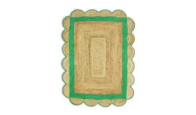 £54.99 • Buy Habitat Jute Scallop Border Handmade Rug - Natural - 120x160cm - UK SELLER