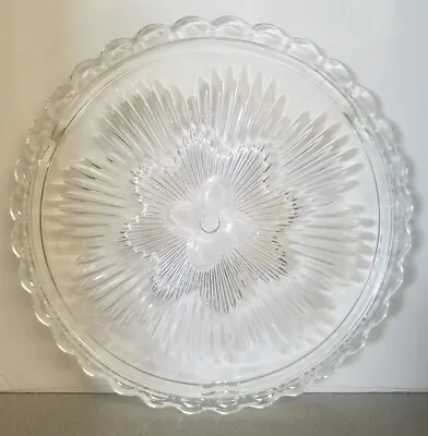 $10.90 • Buy Indiana Glass Crystal Glass 11-1/4  Footed Cake Plate #3355 NEW Vintage