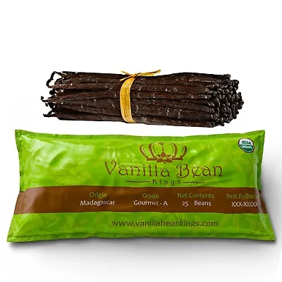 25 ORGANIC Madagascar Gourmet Vanilla Beans Grade A Whole Beans For Baking • $34.99