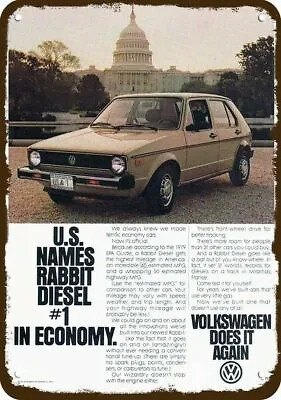 1979 VOLKSWAGEN RABBIT VW Diesel Car Vintage-Look DECORATIVE REPLICA METAL SIGN • $24.99