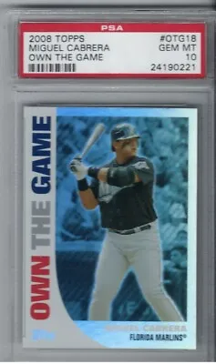2008 Topps Own The Game Miguel Cabrera MVP Triple Crown PSA GEM MINT 10 Low Pop • $350
