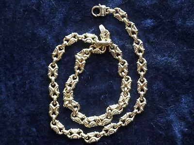 Elegant Vintage 24  Bassani Necklace Gucci-style 14k 2-tone Gold 39 Grams • $1652