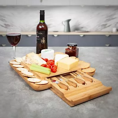 Large Cheese Board Serving Tray Set With 4 Cheese KnivesServing Cheese Board • £21.99