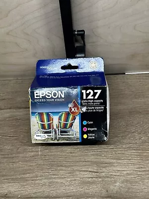 Epson 127XL Color 3 Pack Cyan Magenta Yellow Printer Ink Cartridges Exp 12/2014 • $22.99