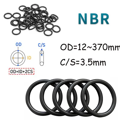 $5.71 • Buy 10Pcs Metric O Ring Nitrile Rubber O-ring NBR Seal O-rings OD=12~370mm C/S=3.5mm
