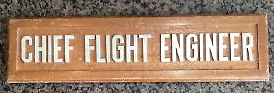 Vintage Carved Wood & Hand Painted Sign Chief Flight Engineer Airplane Pilot • $49.99