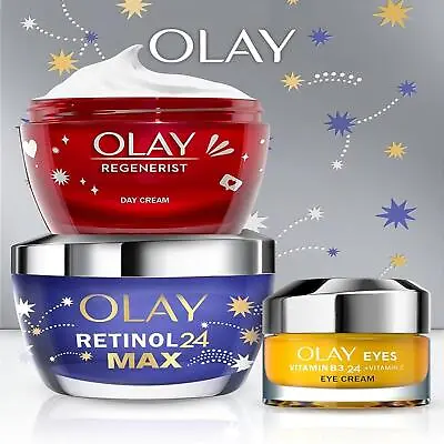 Olay Eye Cream Retinol Night Cream & Regenerist Day Cream Gift Set For Women • £51.99