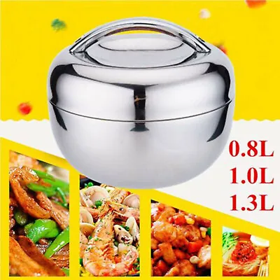 $30.16 • Buy 2 Layer Stainless Steel Lunch Box Thermo Insulated Bowl Thermals Food Container