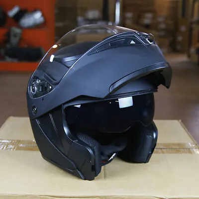 DOT LED Light Flip Up Modular Dual Visors Full Face Motorcycle Helmet Men Women • $68.99