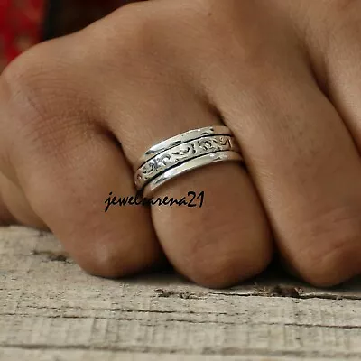 £9.56 • Buy Spinner Ring 925 Sterling Silver Ring Spin Meditation Ring  Anxiety Ring BFC79