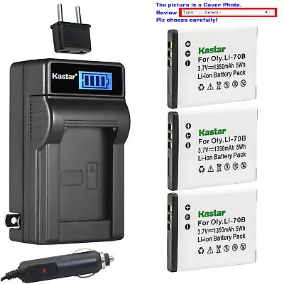 Kastar Battery LCD AC Charger For Olympus Li-70B & Olympus D-700 D-705 Camera • $8.99