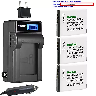 Kastar Battery LCD AC Charger For Olympus Li-70B Olympus VG-130 VG-140 Camera • $8.99