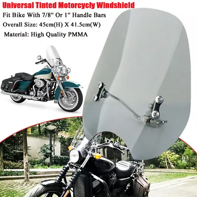 Motorcycle Windscreen Windshield Wind Screen Deflector Bike Smoke Universal UK • £29.90