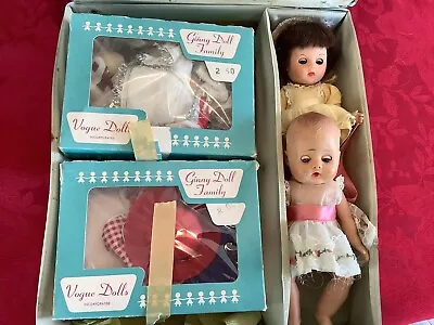 Vintage 1950's Vogue Ginny Dolls Family Accessories Box Clothing With Two Dolls. • $20.03