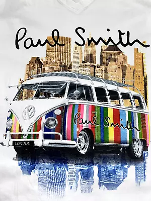 PAUL SMITH VW Split Window Kombi London V-Neck T-Shirt White XXL • $28