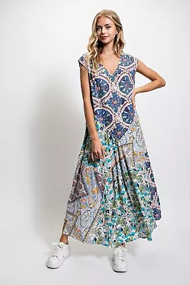 GiGiO Floral Bohemian Tiered Maxi Dress • $52