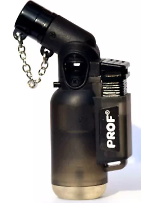 £3.45 • Buy BLACK PIPE LIGHTER PROF ANGLED Jet Windproof Blue Flame Refillable Tank  UK