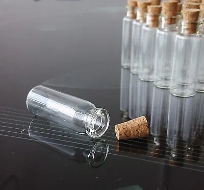 5/10/20/50 PCS 2ml Small Glass Vials With Cork Lids Tops Tiny Bottle Empty Jars • $7.98