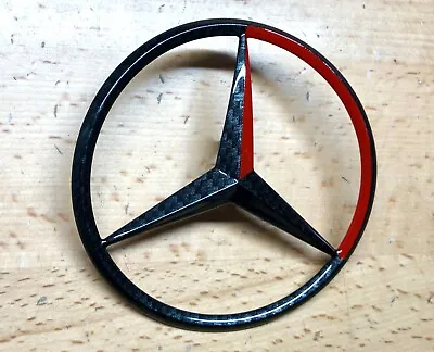 Mercedes-Benz C43 AMG W202 Red & Black Carbon Fiber Emblem Trunk Star OEM • $107
