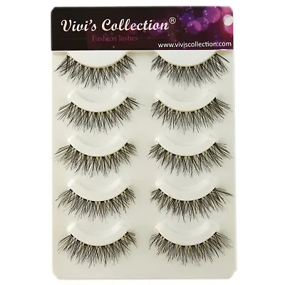 5 False Lashes Natural Eyelashes Strip Short Long Soft Wispy Fake Handmade 102 • £3.19